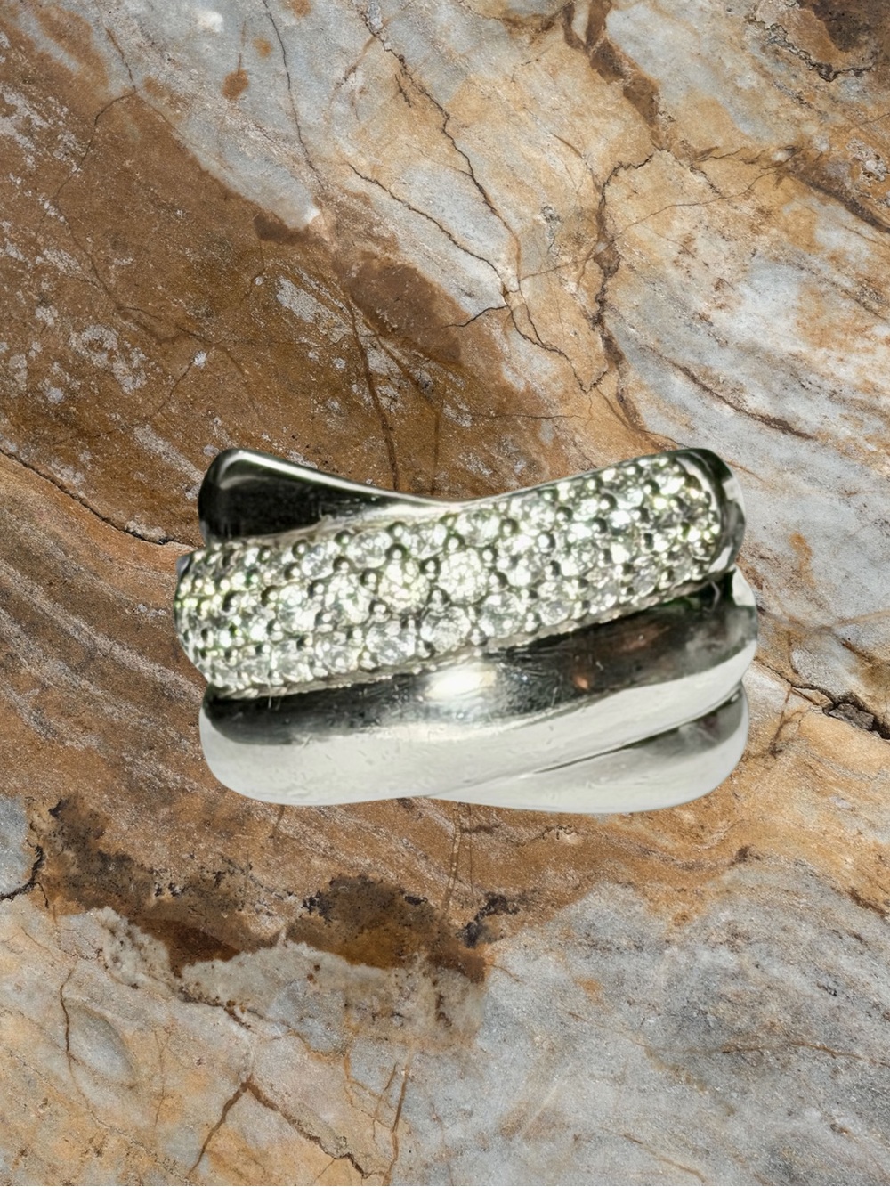 BIG Bold Wide Sterling Silver Ti Sento Size 9